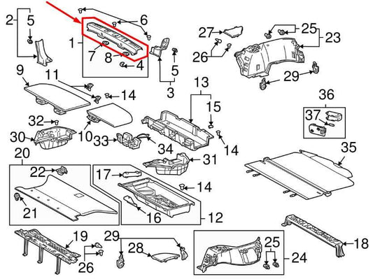 2007-2009 Lexus RX350 Trunk Floor Sill Scuff Kick Plate Trim Panel 58387-48030 - Alshned Auto Parts