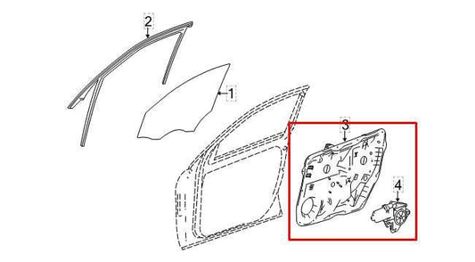 12-15 Mercedes-Benz ML350 FR LH Door Window Regulator w/ Carrier Plate and Motor - Alshned Auto Parts