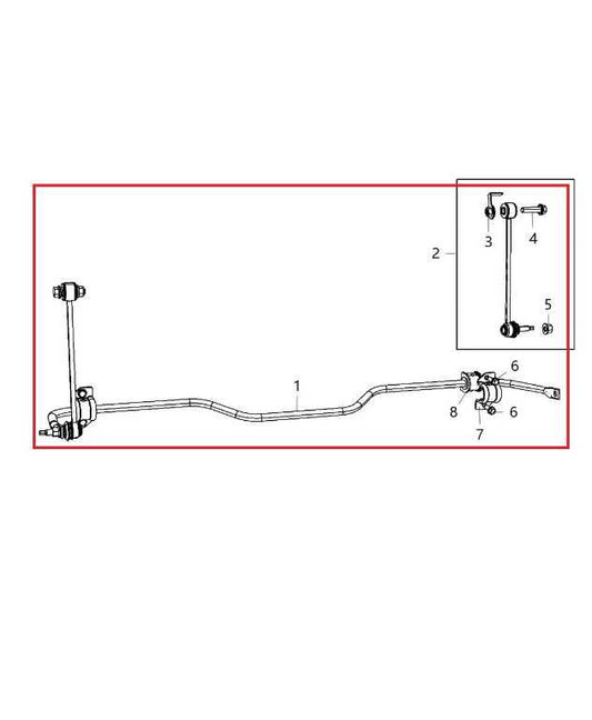 2019-2025 RAM 1500 Big Horn 4x4 Rear Stabilizer Sway Anti-Roll Bar 68264952AD - Alshned Auto Parts