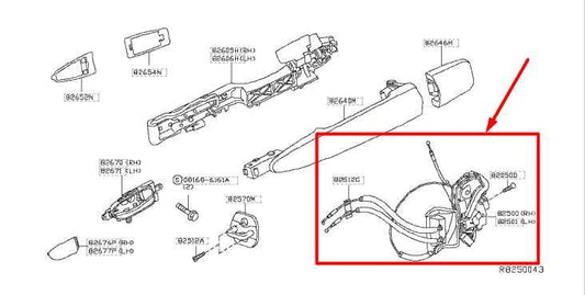 13-20 Nissan Pathfinder Rear Right Side Door Lock Latch Actuator 82500-3KA0B OEM - Alshned Auto Parts