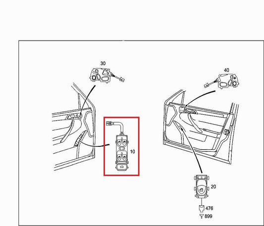 2006-2009 Mercedes-Benz CLK350 Front LH Door Master Window Switch 20982034109116 - Alshned Auto Parts