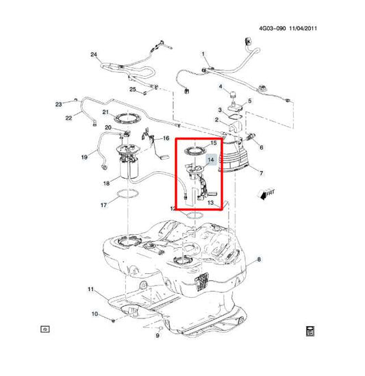 2013-19 Cadillac XTS Luxury 3.6L Fuel Tank Pump Gauge Level Sensor Sending Unit - Alshned Auto Parts