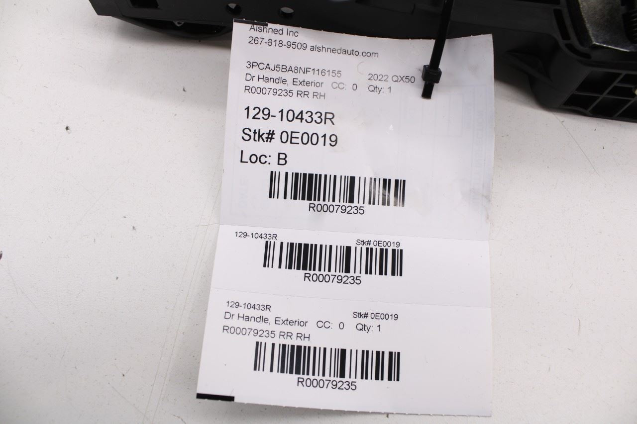 19-25 Infiniti QX50 Luxe 2.0L FWD Rear Passenger Right Side Door Exterior Handle - Alshned Auto Parts