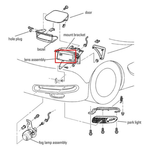 1997-04 Chevrolet Corvette 5.7L Front Driver L? Side Headlight Lamp 16517251 OEM - Alshned Auto Parts
