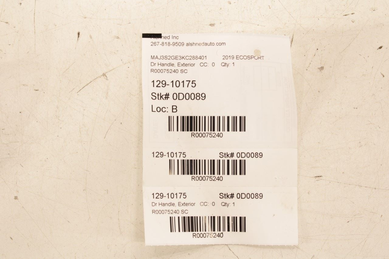 2018-2022 Ford EcoSport SE 1.0L FWD Rear Driver Left Side Door Exterior Handle - Alshned Auto Parts