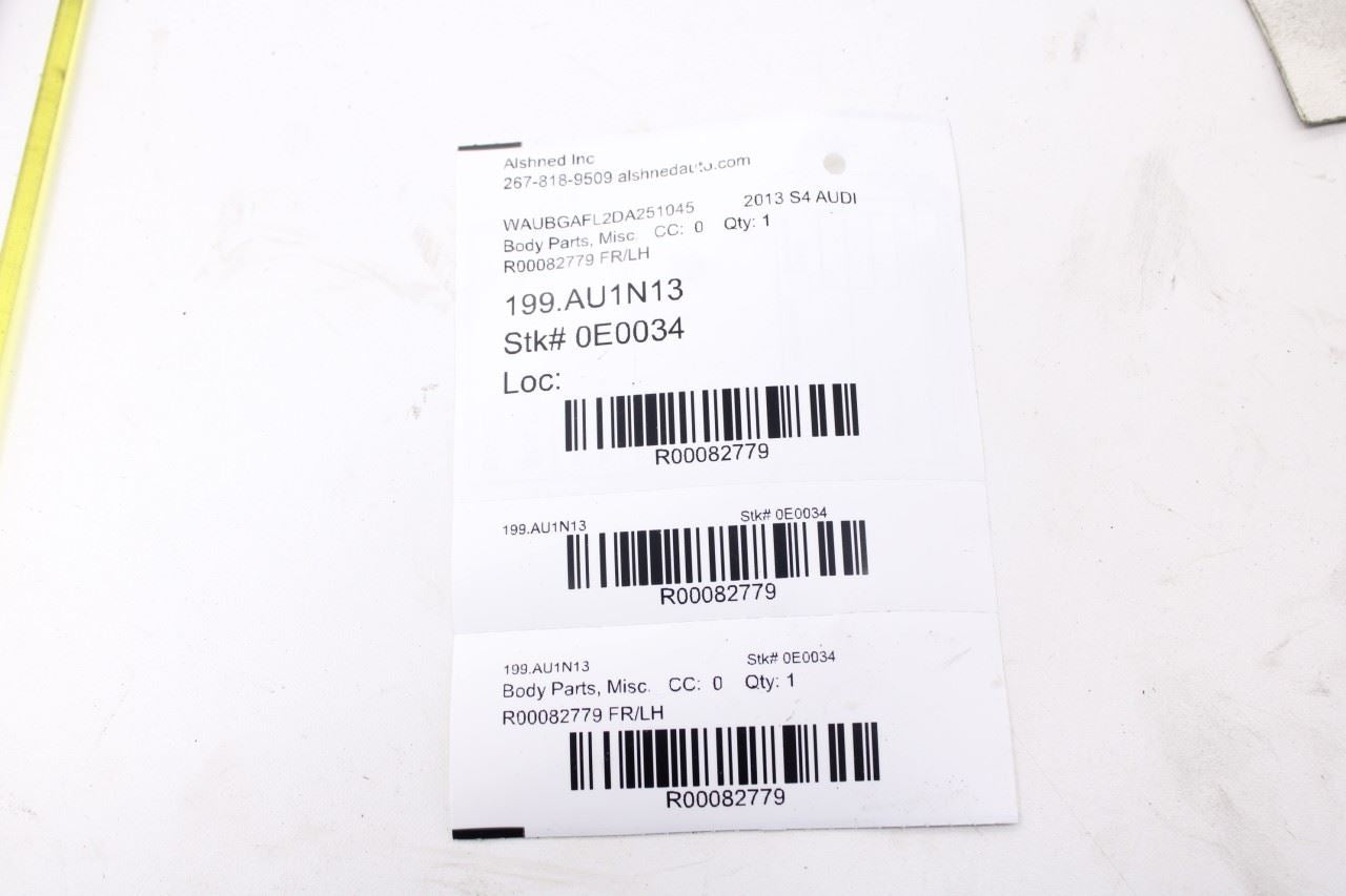 10-16 Audi S4 Premium Plus Front Left Door Belt Outer Molding Inner Weatherstrip10