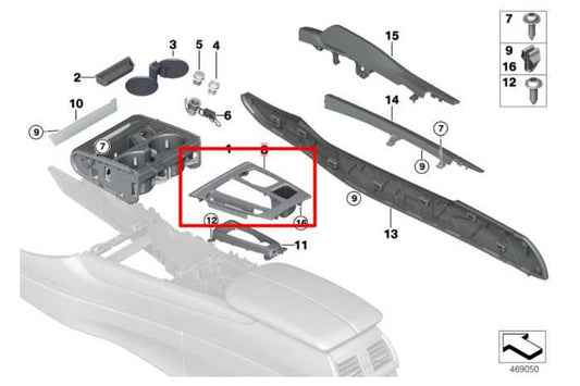 2014-18 BMW X5 xDrive35i Center Console Shifter Trim Cover Panel 51169252115 OEM - Alshned Auto Parts
