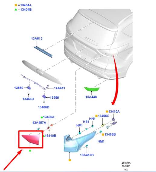 2013-2016 Ford Escape Rear Right Side Backup Stop Light Lamp CJ5Z-13404-F OEM - Alshned Auto Parts