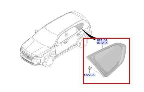 19-2023 Hyundai Santa Fe Rear Right Side Quarter Window Fixed Glass 87820-S1100 - Alshned Auto Parts
