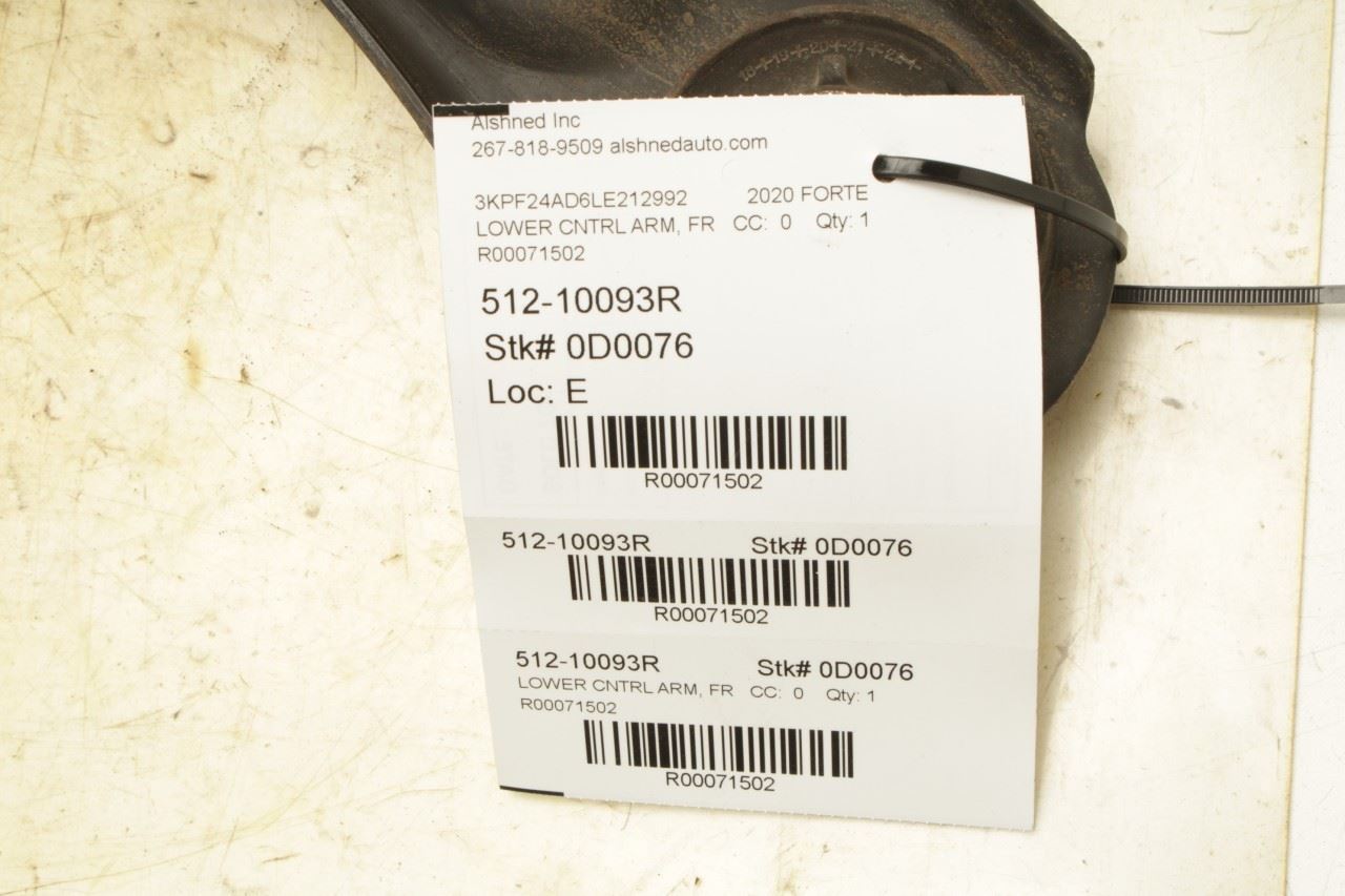 2019-2024 Kia Forte LXS 2.0L FWD Front Right Side Lower Control Arm 54501-F2AA0 - Alshned Auto Parts