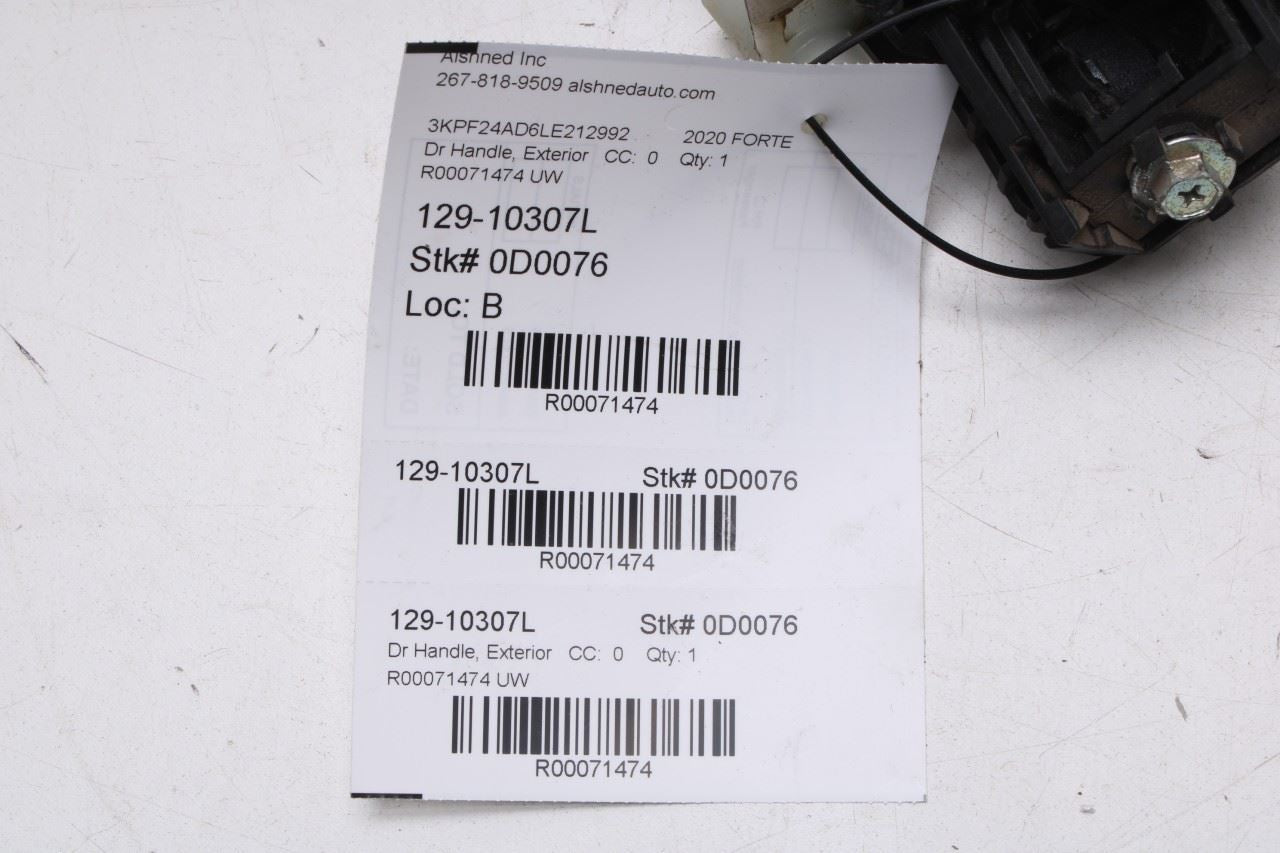 2019-2024 Kia Forte LXS Front Left Driver Side Exterior Door Handle 82651-M6210 - Alshned Auto Parts