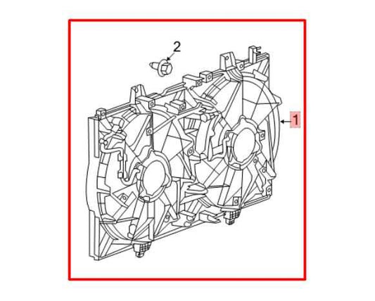 2014-2020 Nissan Rogue Dual Radiator Cooling Fan Motor Assembly 21481-4BA0A OEM - Alshned Auto Parts