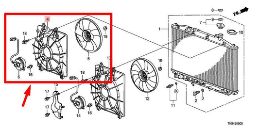 2011-17 Honda Odyssey Left Radiator Cooling Fan Motor Assy 19015-RV0-A01 *ReaD* - Alshned Auto Parts