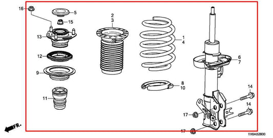 16-22 Acura ILX Technology A-Spec 2.4L FWD Front Left Side Shock Strut Absorber - Alshned Auto Parts