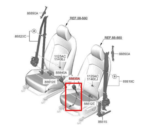 20-24 Kia Soul LX 2.0L FWD Front Driver Left Side Seat Belt Buckle 88830K0000WK - Alshned Auto Parts