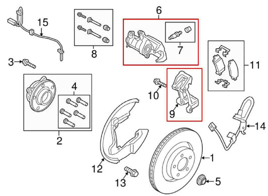 2015-2023 Ford Mustang Rear Right Side Brake Disc Caliper FR3C-2K327-AM OEM - Alshned Auto Parts
