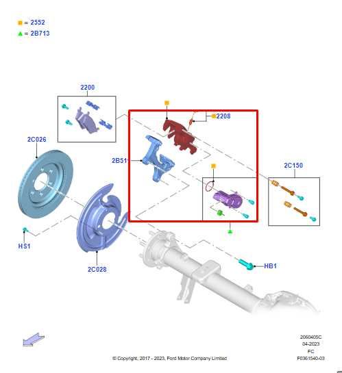 2019-2020 Ford F150 XL Super Cab Rear Right Side Brake Disc Caliper KL3Z2552A - Alshned Auto Parts