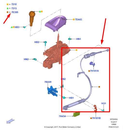 2015-23 Ford Mustang 5.0L Auto Transmission Gear Shifter Cable JR3P-7E395-AC OEM - Alshned Auto Parts