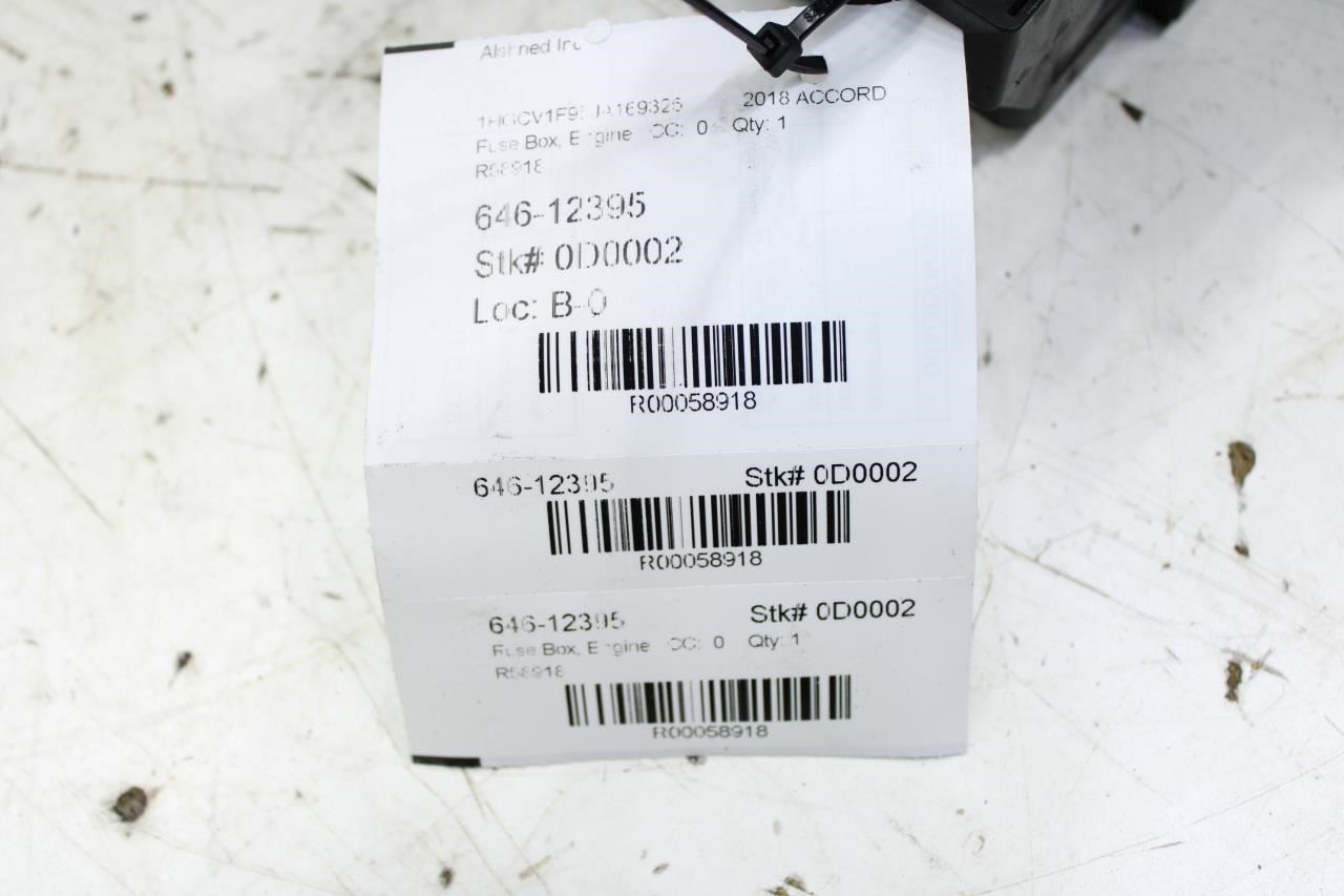 2018-2020 Honda Accord 1.5L Engine Bay Fuse Relay Junction Box 38256-TVA-A01 OEM - Alshned Auto Parts