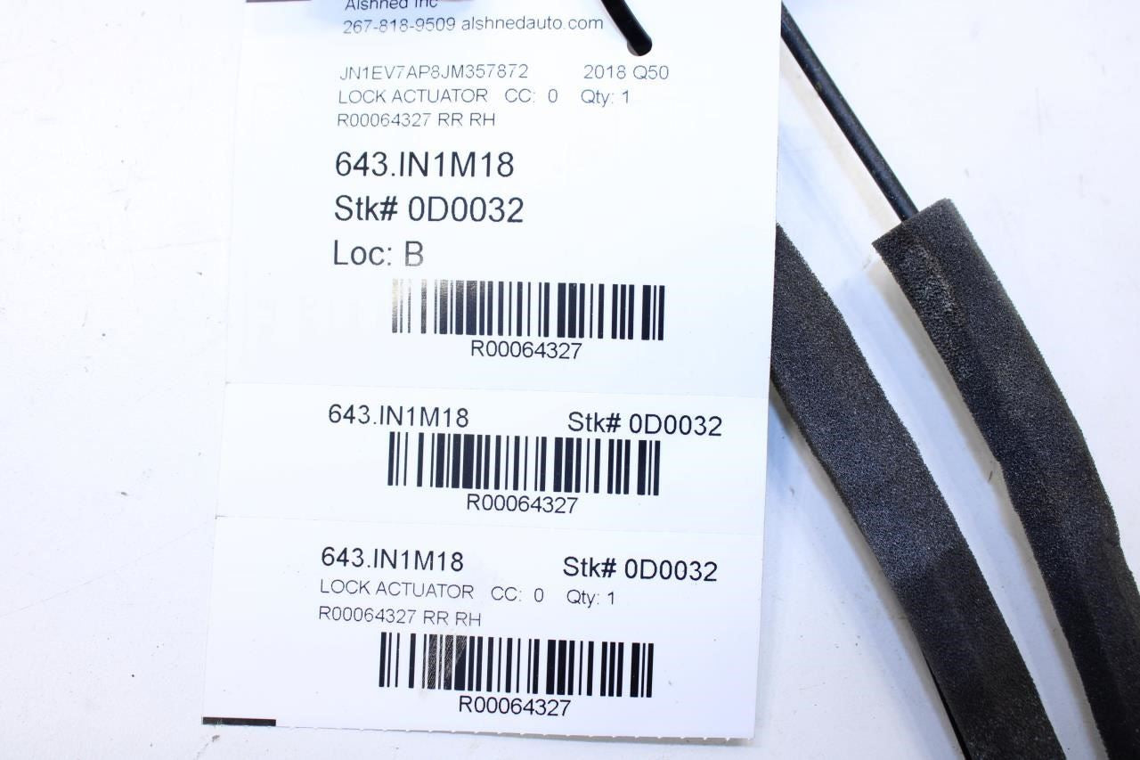 14-23 Infiniti Q50 Luxe RWD Rear Right Side Door Lock Latch Actuator 82500-4GA0A - Alshned Auto Parts