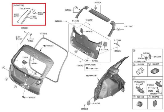 22-25 Hyundai Tucson SEL RR LH and RH Side Liftgate Power Lift Strut 81831-N9100 - Alshned Auto Parts