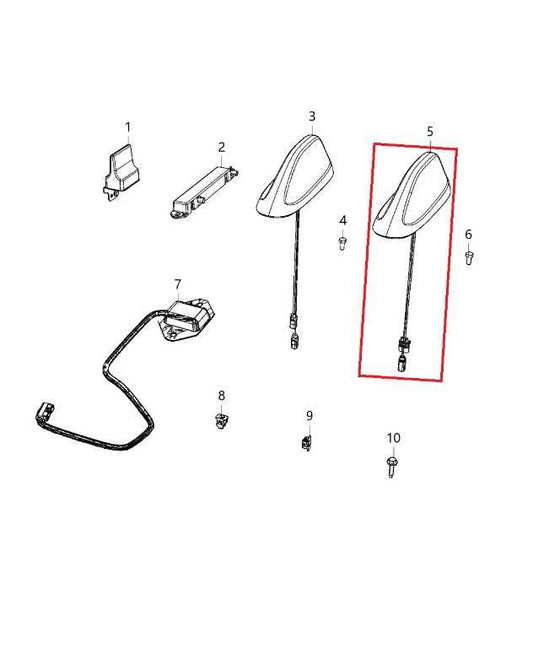 2019-2025 RAM 1500 Big Horn Roof Exterior Shark Fin Radio Antenna 68475114AA OEM - Alshned Auto Parts