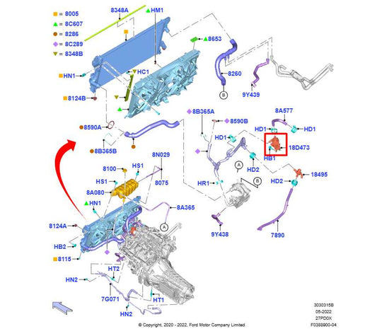 2015-2020 Ford F150 XL Super Cab 2.7L 4WD Engine Coolant Auxiliary Water Pump - Alshned Auto Parts