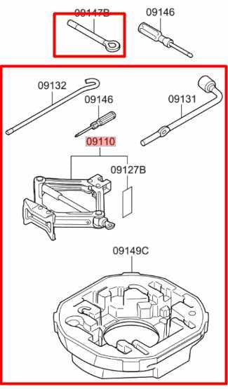18-23 Kia Stinger GT1 3.3L Lift Jack and Tool Kit w/ Foam Holder 09110J5000 OEM - Alshned Auto Parts