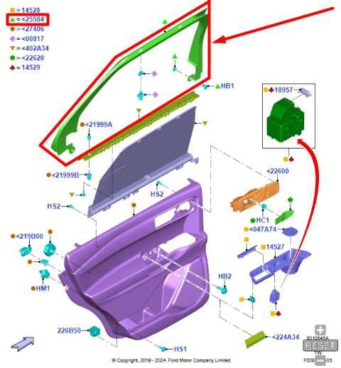 2020-25 Ford Explorer Police Rear Right Door Window Upper Molding LB5B-S25514-AD - Alshned Auto Parts