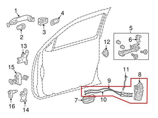 2015-2023 Toyota Tacoma Front Right Side Door Lock Latch Actuator 69030-07020 - Alshned Auto Parts