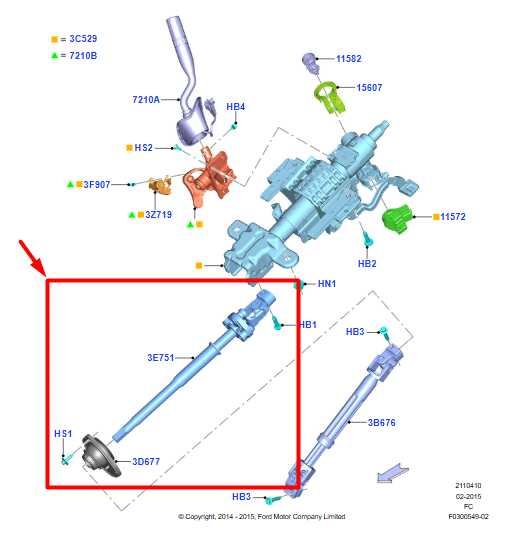 2015-2020 Ford F150 XL Steering Column Upper Intermediate Shaft HL3Z-3E751-F OEM - Alshned Auto Parts