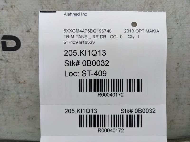 2011-2013 Kia Optima LX Rear Right Side Door Trim Panel 83302-2T340DBL OEM15