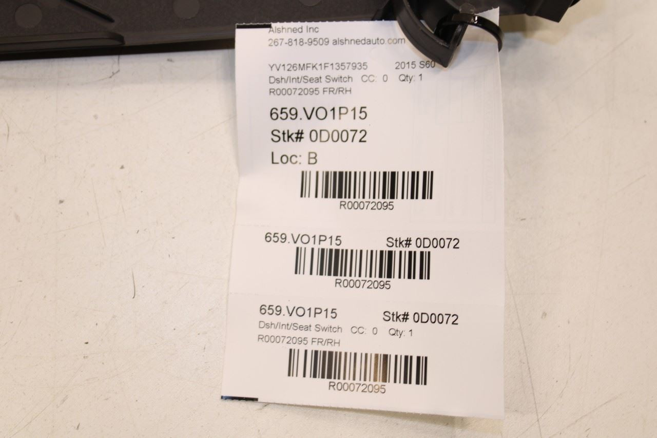 2015-2018 Volvo S60 T5 Premier Front Right Seat Power Adjustment Switch w/ Trim - Alshned Auto Parts