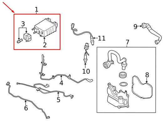 2015-2019 Lincoln MKC 2.3L Fuel Vapor Evaporator Emission Canister DG93-9E857-B - Alshned Auto Parts