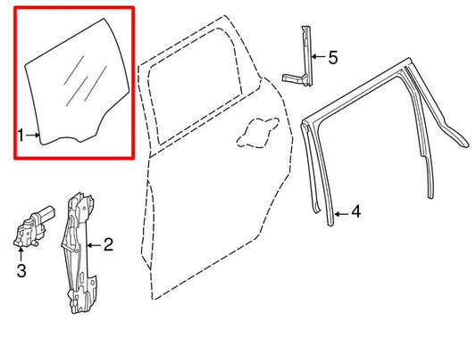 2016-19 Mini Cooper Clubman Front RH Side Door Window Glass 51-33-7-344-132 OEM - Alshned Auto Parts