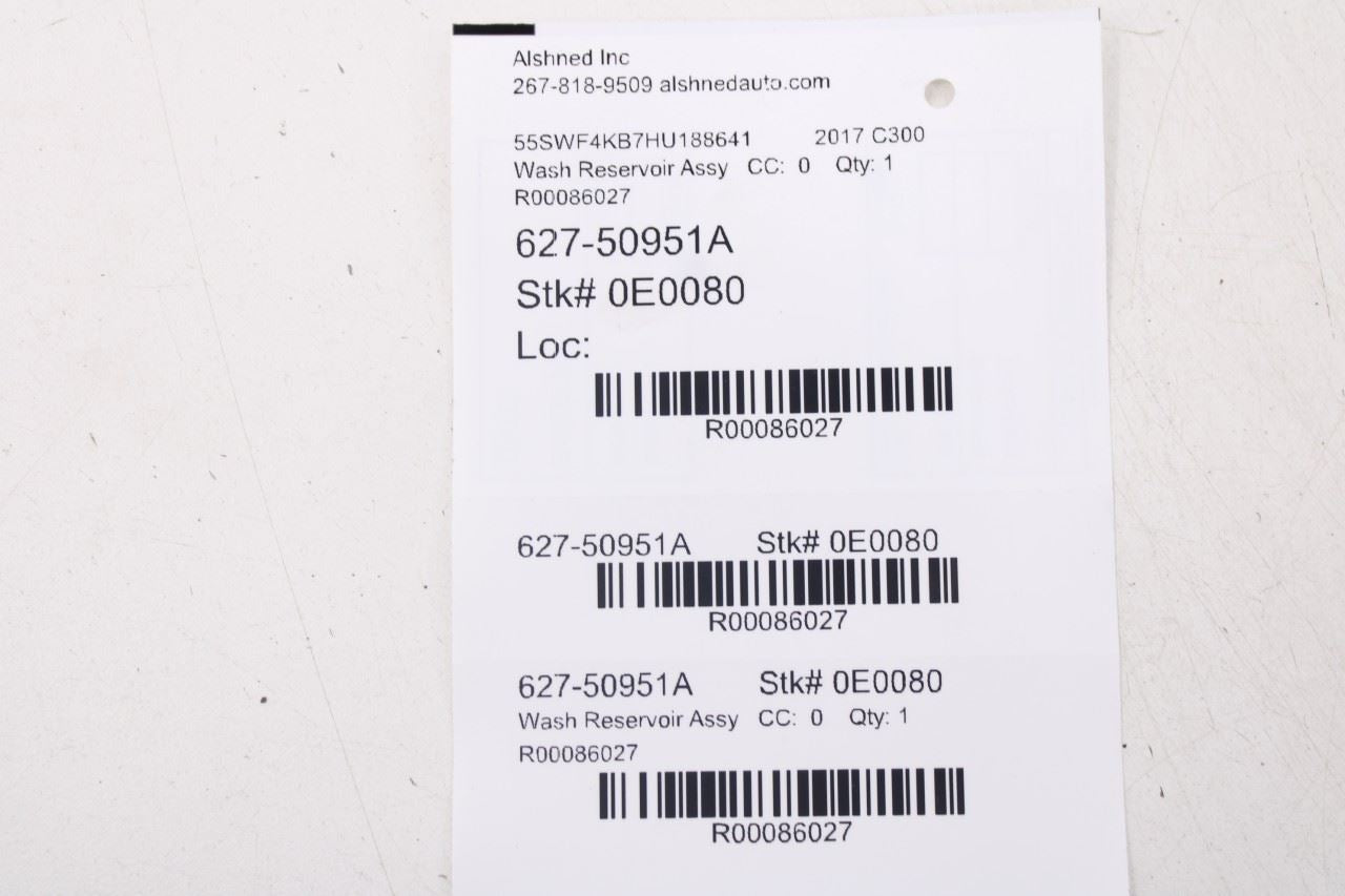 2015-2023 Mercedes-Benz C300 4Matic Front Windshield Washer Reservoir 2058690220 - Alshned Auto Parts