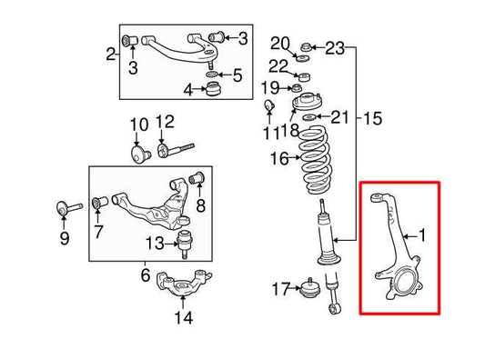 2005-2023 Toyota Tacoma 4WD Front Right Side Spindle Knuckle Hub 43211-04060 OEM - Alshned Auto Parts
