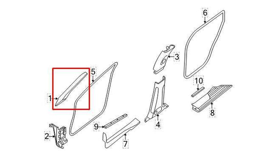 13-20 Nissan Pathfinder SV Front Left Driver Side Windshield A Pillar Cover Trim - Alshned Auto Parts