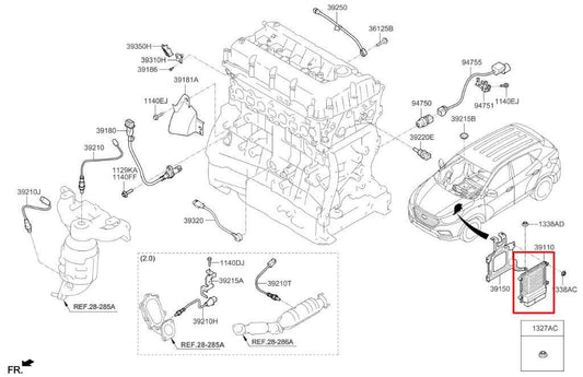 2014-15 Kia Sportage GL 2.4L Engine Computer Control Module ECU ECM 39107-2GCD6 - Alshned Auto Parts