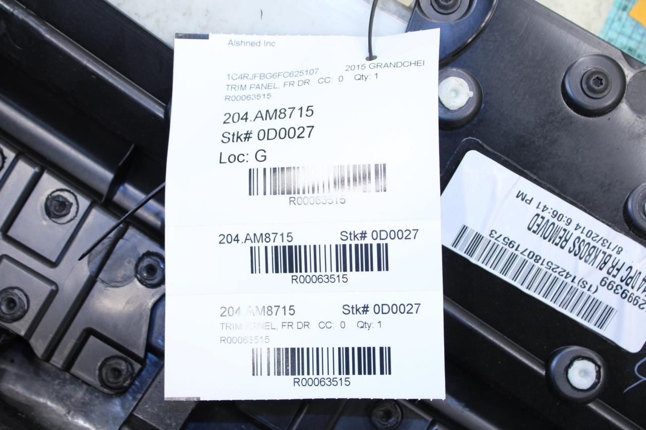 2014-2017 Jeep Grand Cherokee Limited Front Right Door Trim Panel 5LL741X9AC OEM - Alshned Auto Parts