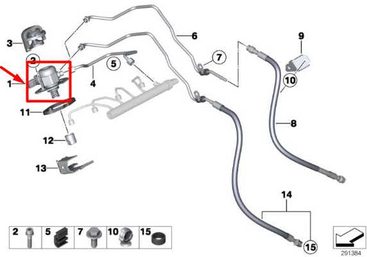 2013-2016 BMW 328i xDrive SULEV 2.0L AWD High Pressure Fuel Pump 13518604229 OEM - Alshned Auto Parts