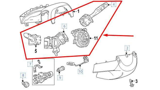 24-25 Chevrolet Trax Steering Column Light Turn Signal Wiper Switch 60004869 OEM - Alshned Auto Parts