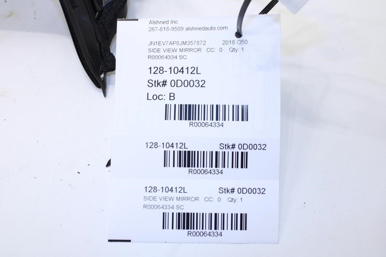 2014-21 Infiniti Q50 Luxe RWD Left Side Rear View Mirror 96302-6HH0A OEM *ReaD* - Alshned Auto Parts