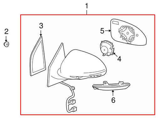 2008-2012 Buick Enclave CX-L 3.6L Driver Left Side Rear View Mirror 25867058 OEM - Alshned Auto Parts