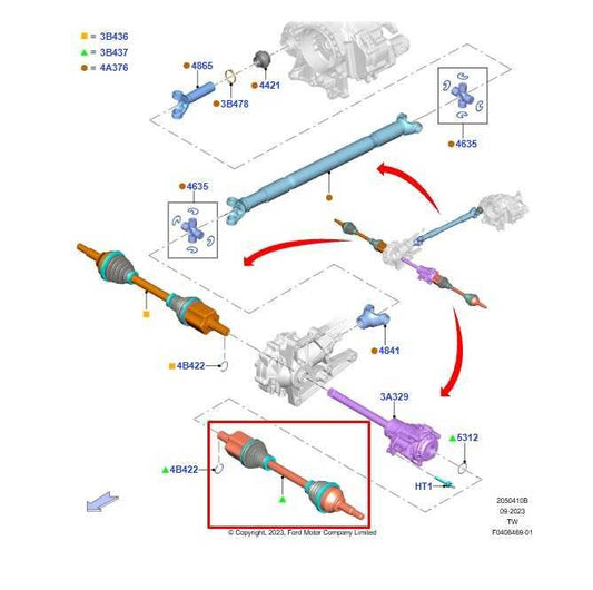 20-25 Ford Explorer ST 4WD Front Left Side CV Axle Drive Shaft N1MZ-3A427-E OEM - Alshned Auto Parts