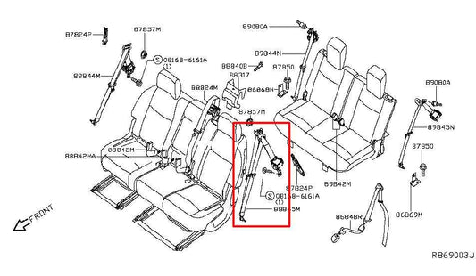 2014-20 Infiniti QX60 3.5L AWD Rear Driver Left Side 2nd Row Seat Belt Retractor - Alshned Auto Parts