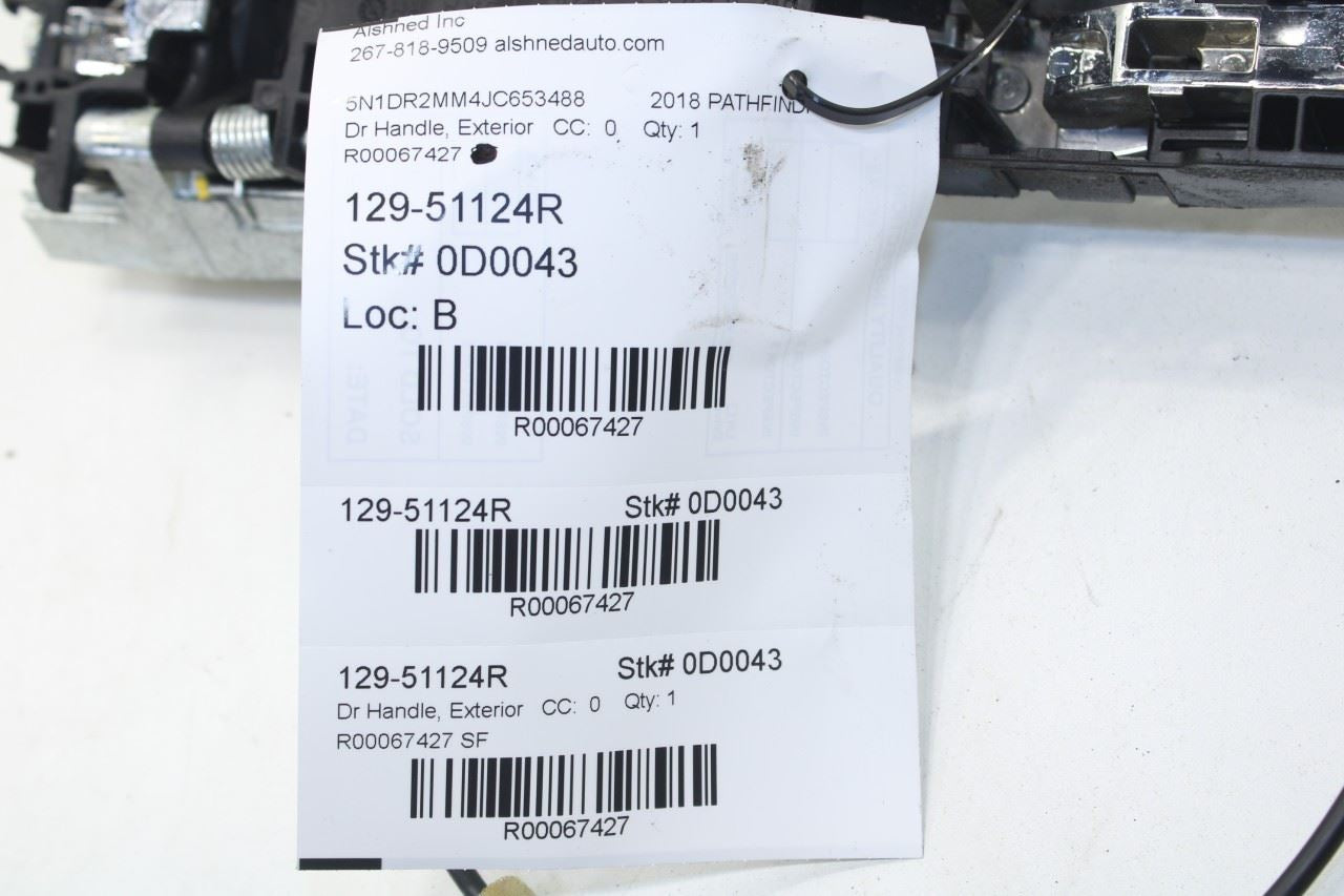 2013-20 Nissan Pathfinder SV 3.5L Rear Passenger Right Side Door Exterior Handle - Alshned Auto Parts