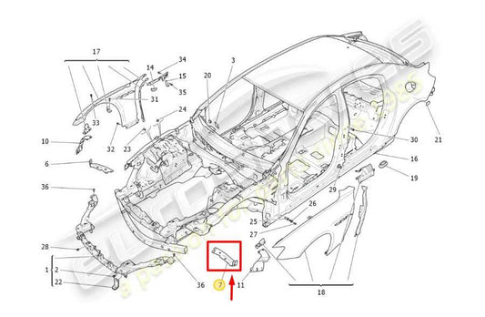 14-20 Maserati Ghibli Front Left Fender Mudguard Mount Support Bracket 673003652 - Alshned Auto Parts