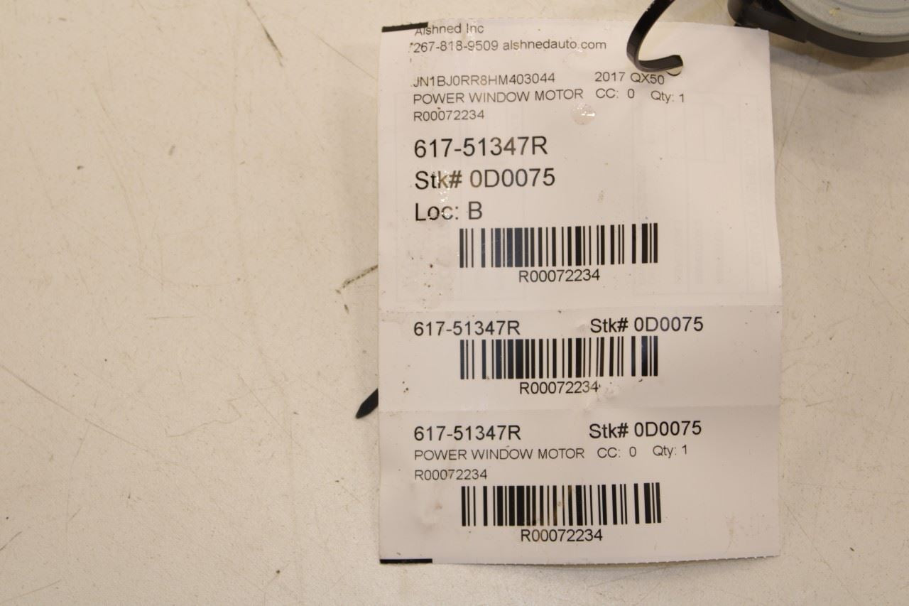 2014-2017 Infiniti QX50 Front Right Side Power Window Motor 80730-1BA0A OEM - Alshned Auto Parts