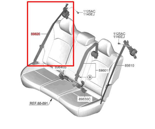 20-24 Kia Soul LX 2.0L FWD Rear Passenger Right Side 2nd Row Seat Belt Retractor - Alshned Auto Parts